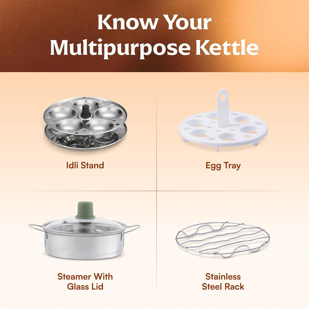 Everyday Co. Multipurpose Cook Kettle With 1.5L Nonstick Inner Pot (600W)