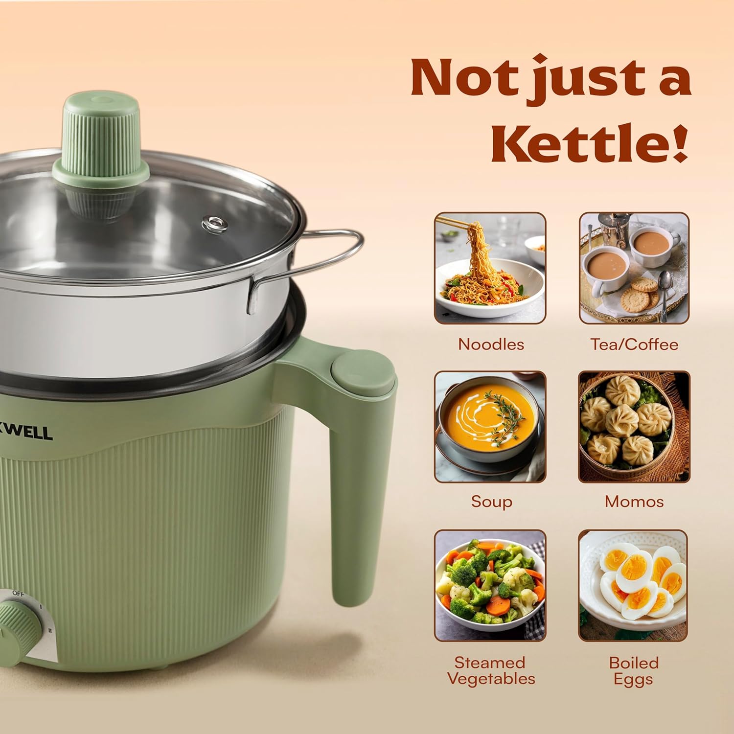 Everyday Co. Multipurpose Cook Kettle With 1.5L Nonstick Inner Pot (600W)