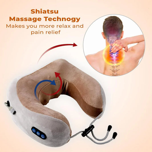 U-Shaped Electric Neck Massage Pillow – Cordless & Rechargeable