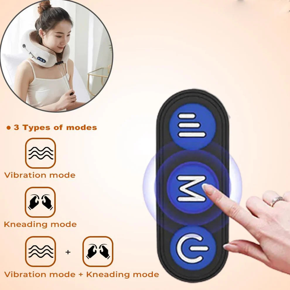 U-Shaped Electric Neck Massage Pillow – Cordless & Rechargeable