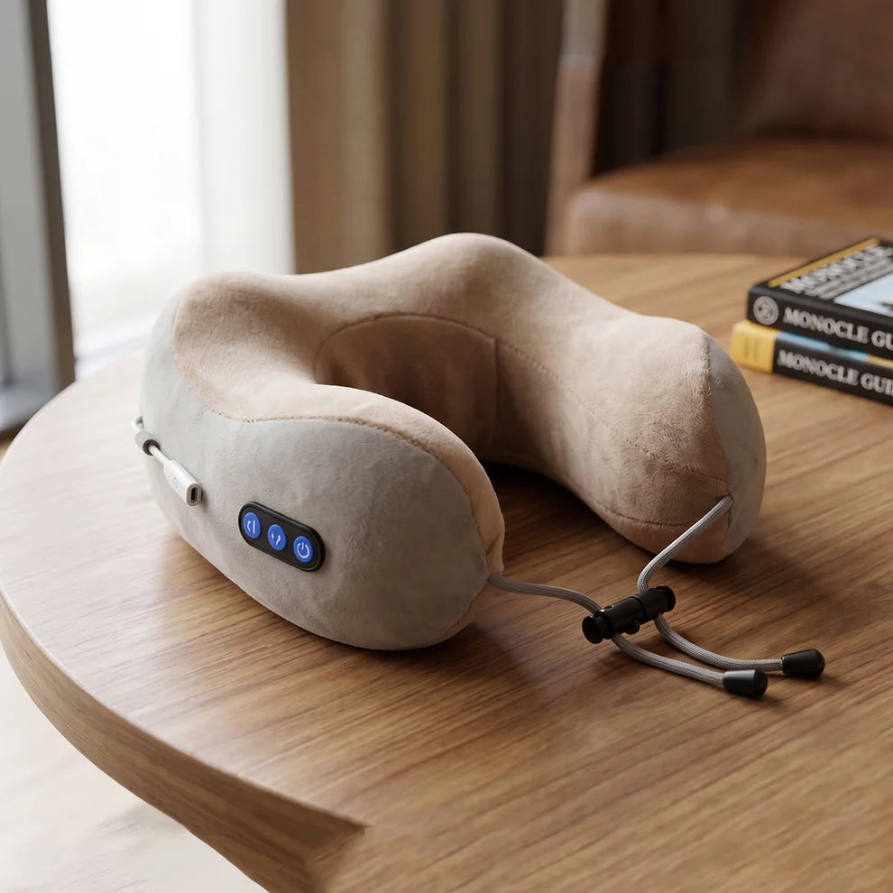 U-Shaped Electric Neck Massage Pillow – Cordless & Rechargeable
